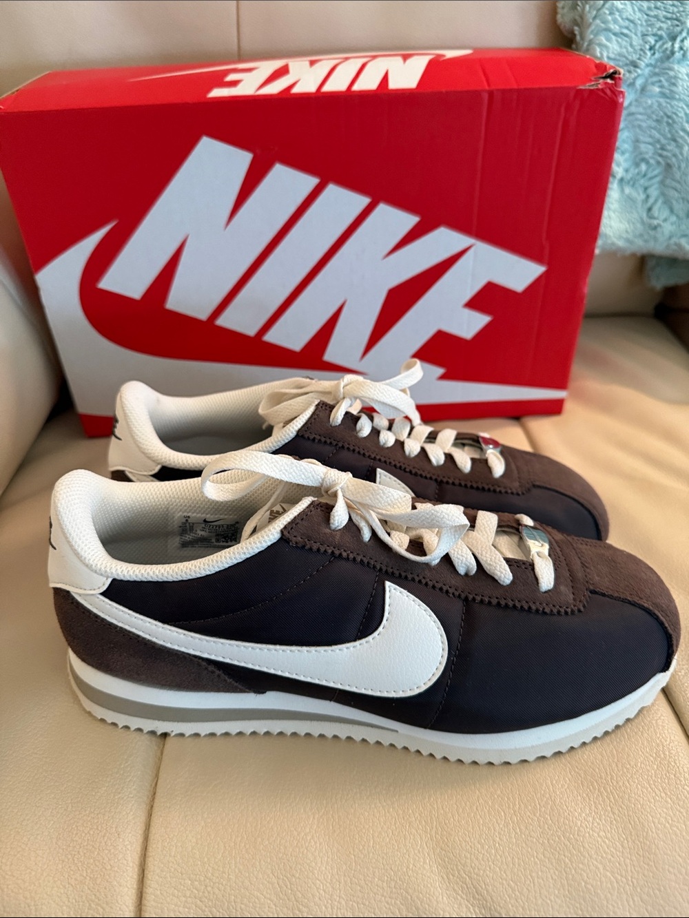 Nike Women’s Cortez Sneaker in Brown and White - Picture 2 of 6
